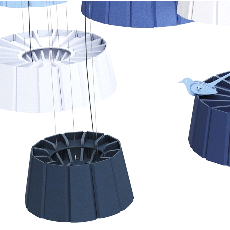 Moderní design akustické panelové ozvučnice Pohlcující zvuk a šetrné k životnímu prostředí Tvar pásku desky z polyesterových vláken pro použití v tělocvičně