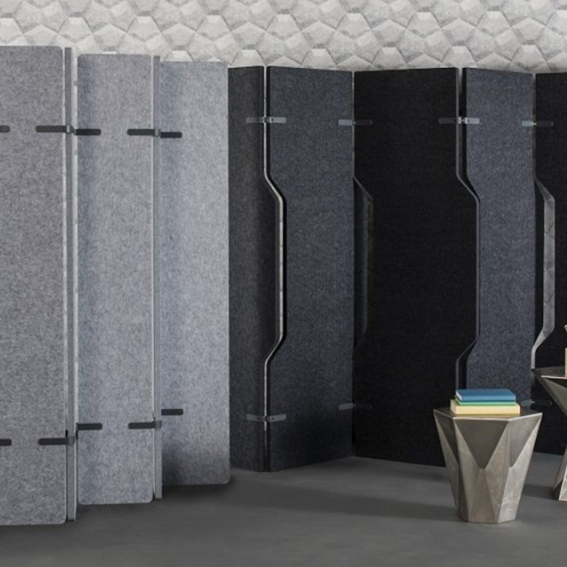 Vysoce kvalitní ekologicky šetrné kancelářské příčky Pohyblivé křídlové přepážky ve tvaru místnosti Vysoká absorpce zvuku Přizpůsobitelný moderní design