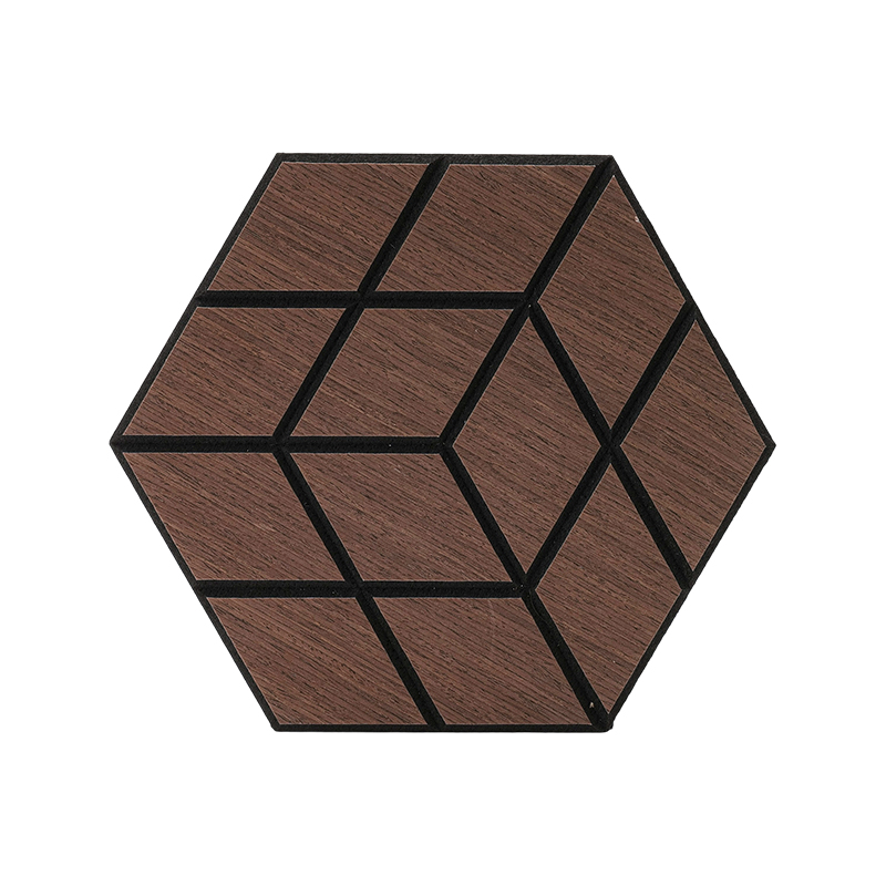 Dřevěná dýha drážkovaný, polygonální stěnový panel pohlcující zvuk, použitelný pro hotely a kanceláře Dřevěná dýha drážkovaný, polygonální stěnový panel pohlcující zvuk, použitelný pro hotely a kanceláře