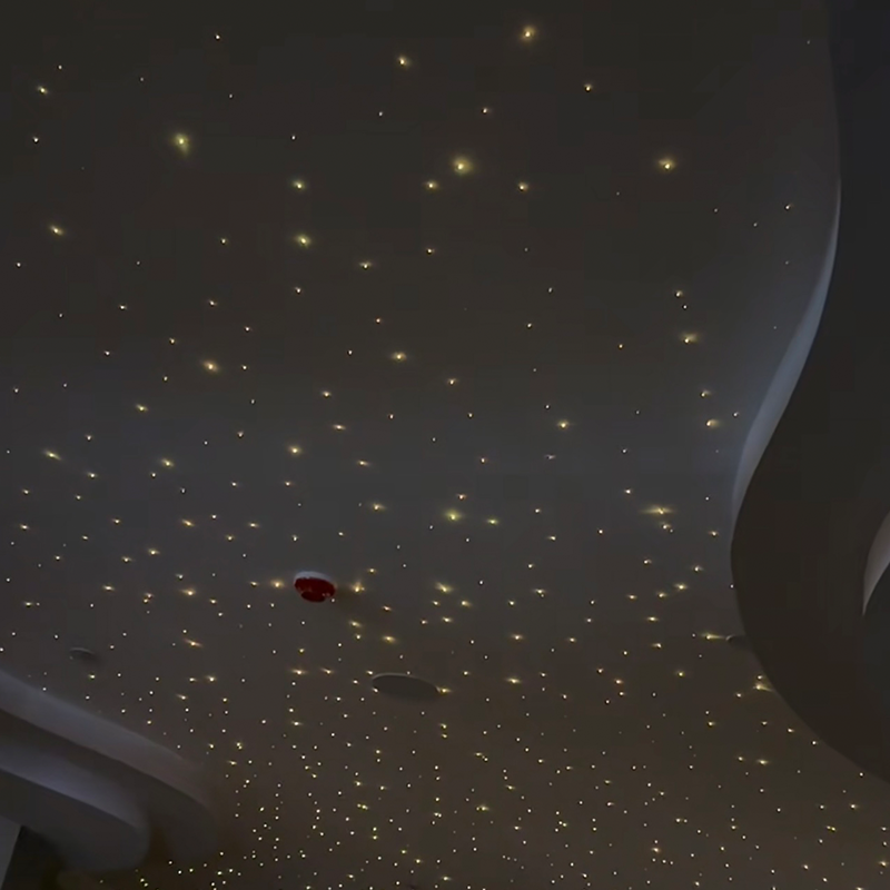 Moderní sádrové stropní panely z optických vláken RGB Light Star 7 barev pro obývací pokoj