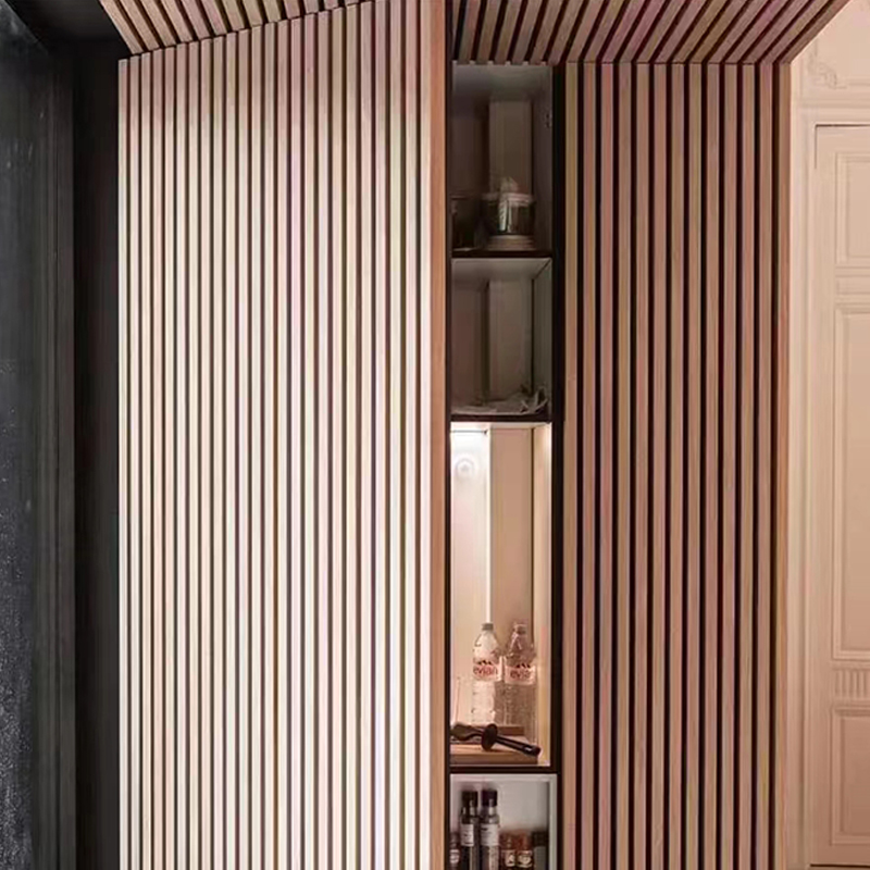 Dřevěný lamelový nástěnný panel Spesonic pro potlačení hluku v interiéru Akustické dekorativní 3D obložení stěn pohlcující zvuk Akupanel